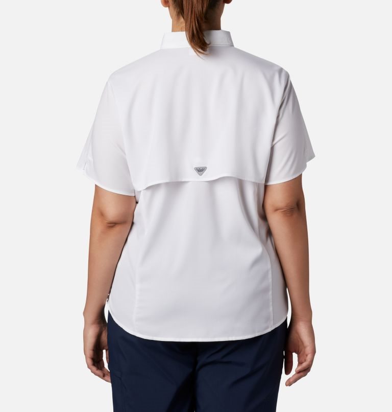 Women's Columbia PFG Tamiami II Short Sleeve Shirts White | Plus Size CA-S1C53